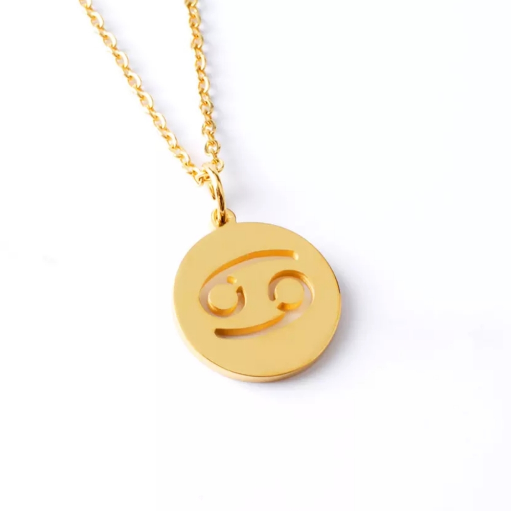 Cancer Gold Zodiac Necklace